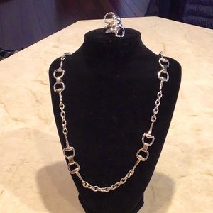 Equestrian style stainless steel necklace and ring set!